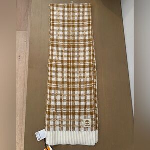 Timberland Houndstooth Gold and Cream Knit Scarf New With Tags